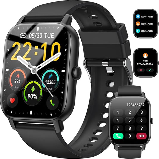 Smart Watch(Answer/Make Call), 1.85" Smartwatch for Men Women IP68 Waterproof, 110+ Sport Modes, Fitness Activity Tracker, Heart Rate Sleep Monitor, Pedometer, Smart Watches for Android iOS, 2023